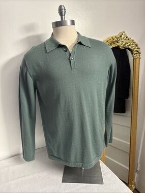 Peruvian Connection Men's Sage Green Long-Sleeve Polo